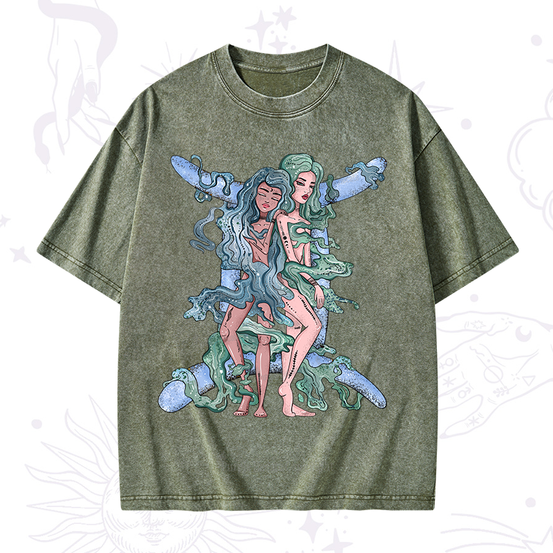 Purplehecate Gemini In Astrology Zodiac Washed T-Shirt
