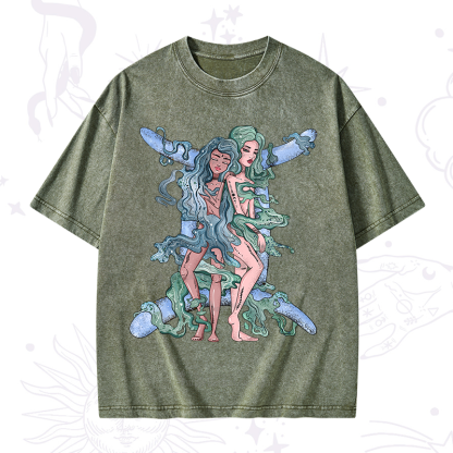 Purplehecate Gemini In Astrology Zodiac Washed T-Shirt
