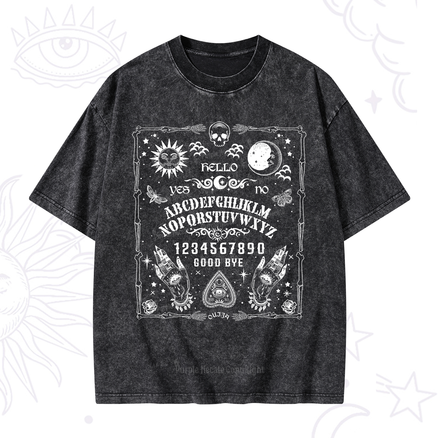 Purplehecate Ouija Board Washed T-Shirt