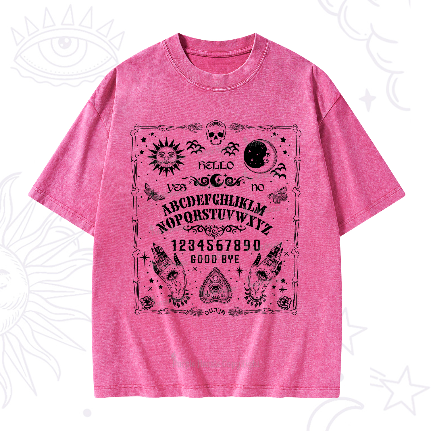 Purplehecate Ouija Board Washed T-Shirt