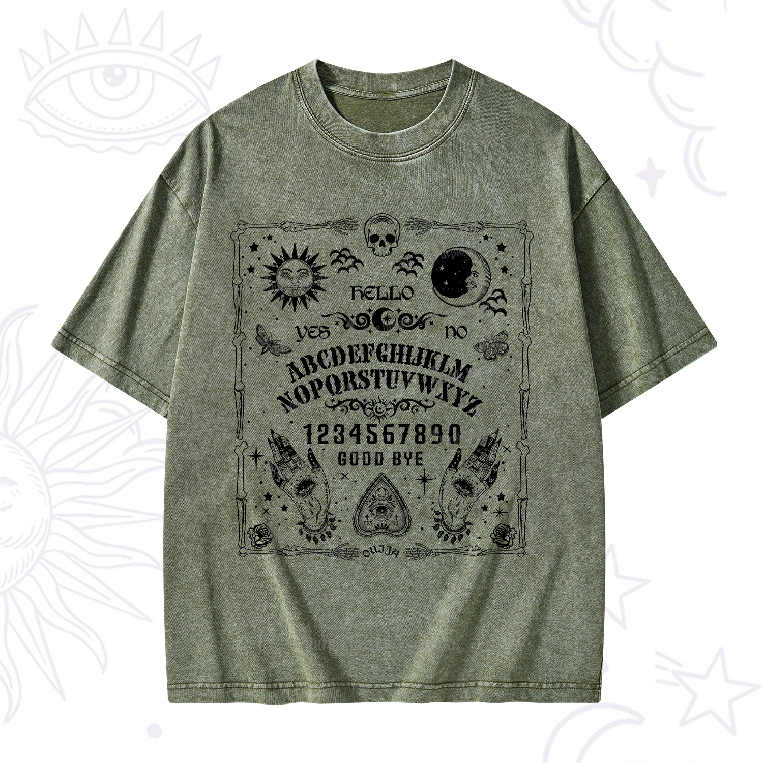 Purplehecate Ouija Board Washed T-Shirt
