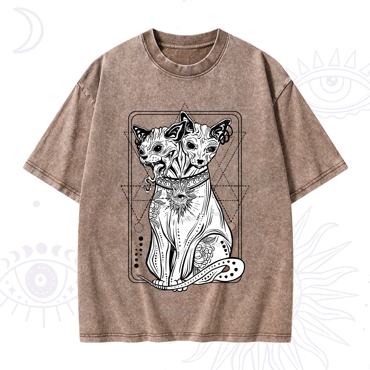 Purplehecate The Cat Goddess Bastet Washed T-Shirt