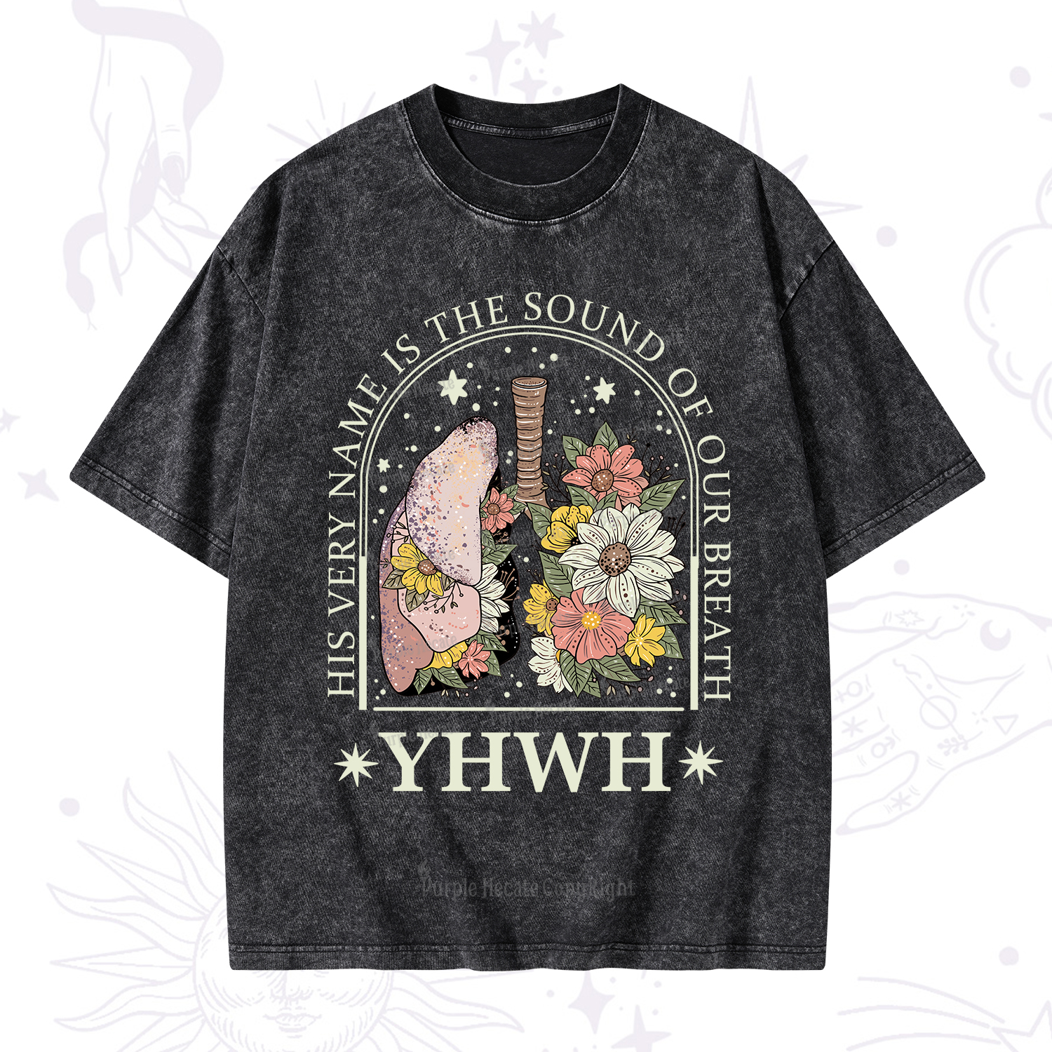 Purplehecate His Very Name Is The Sound Of Our Breath Washed T-Shirt