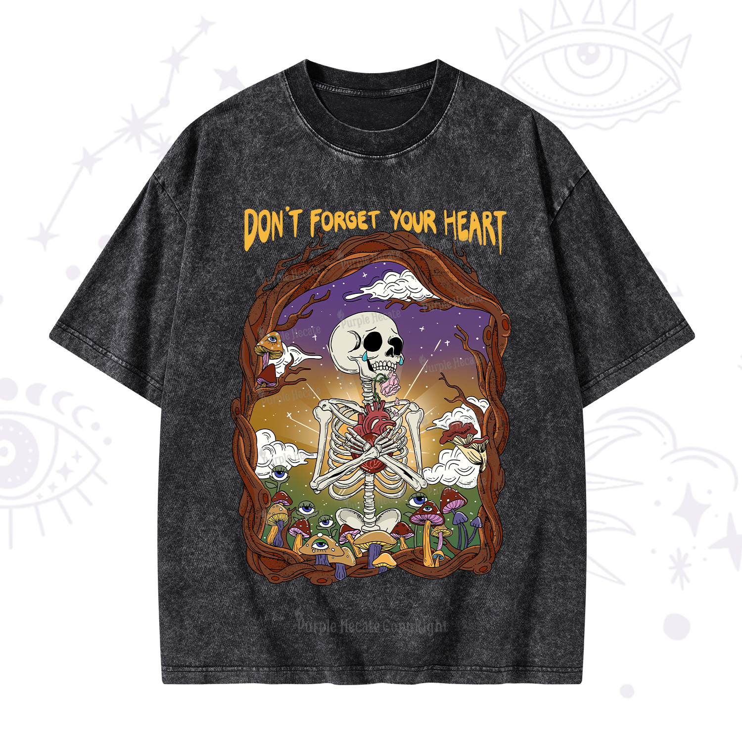 Purplehecate Don't Forget Your Heart Washed T-Shirt