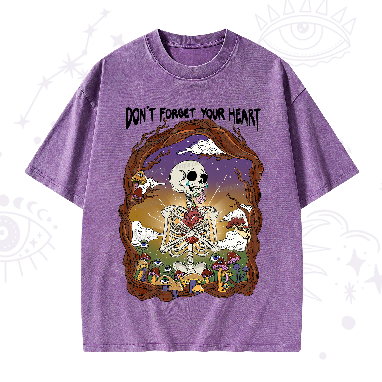 Purplehecate Don't Forget Your Heart Washed T-Shirt