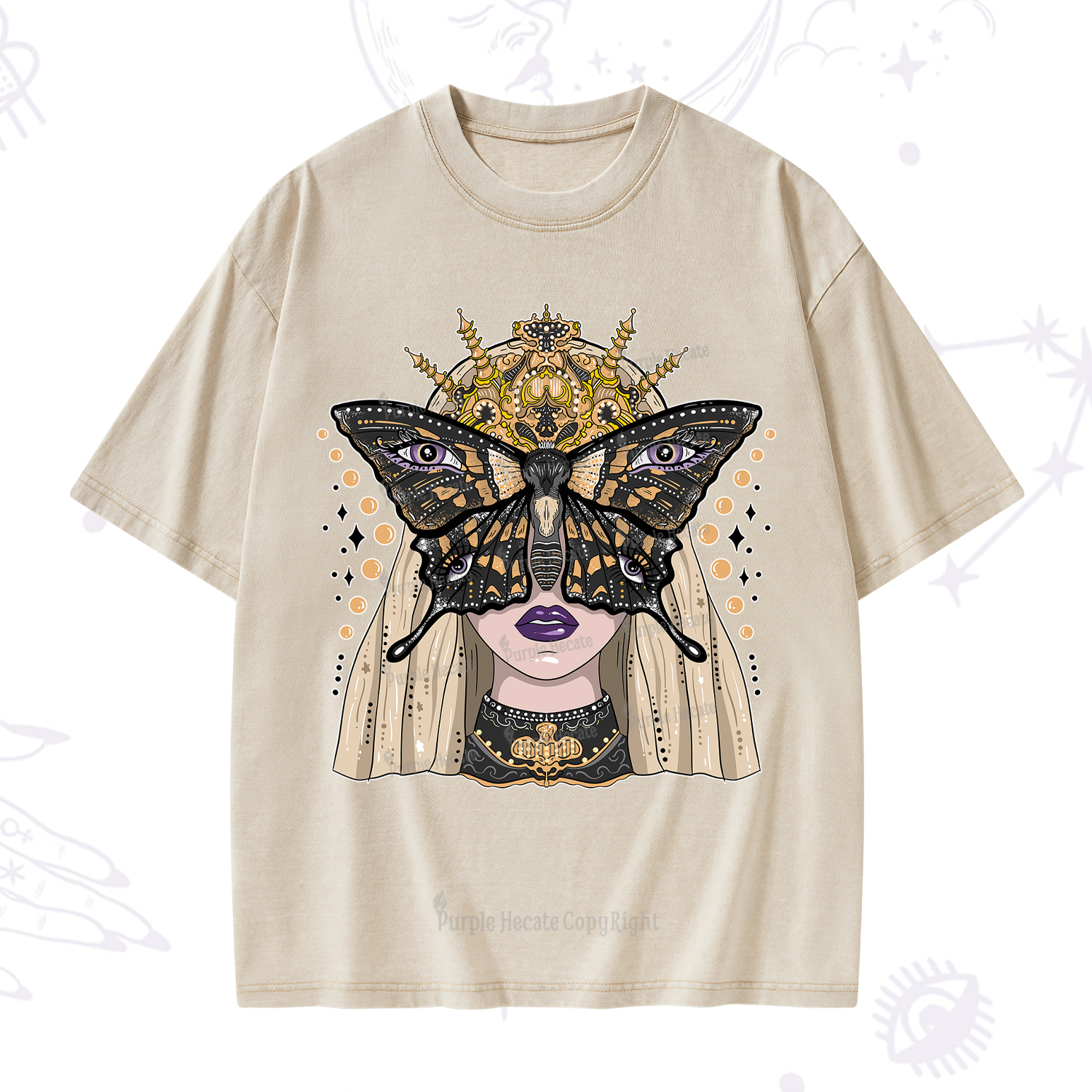 Purplehecate Butterfly Witchy Washed T-Shirt