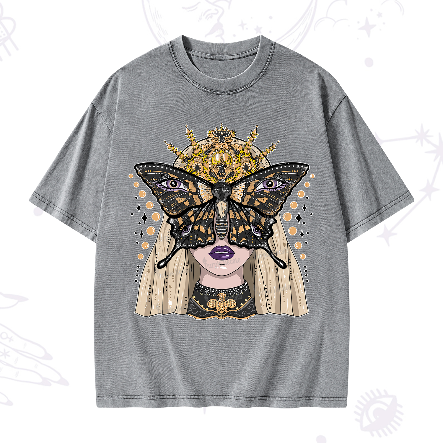 Purplehecate Butterfly Witchy Washed T-Shirt