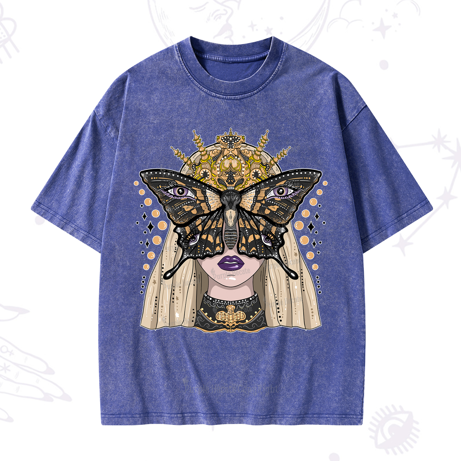 Purplehecate Butterfly Witchy Washed T-Shirt