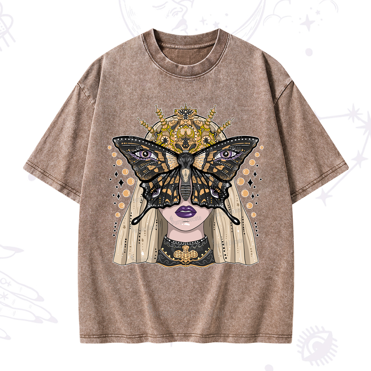 Purplehecate Butterfly Witchy Washed T-Shirt