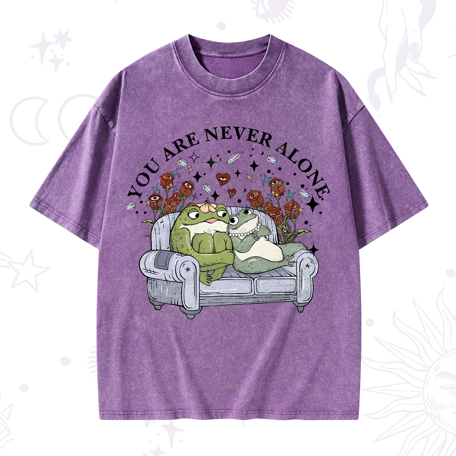 Purplehecate Your Are Never Alone Washed T-Shirt