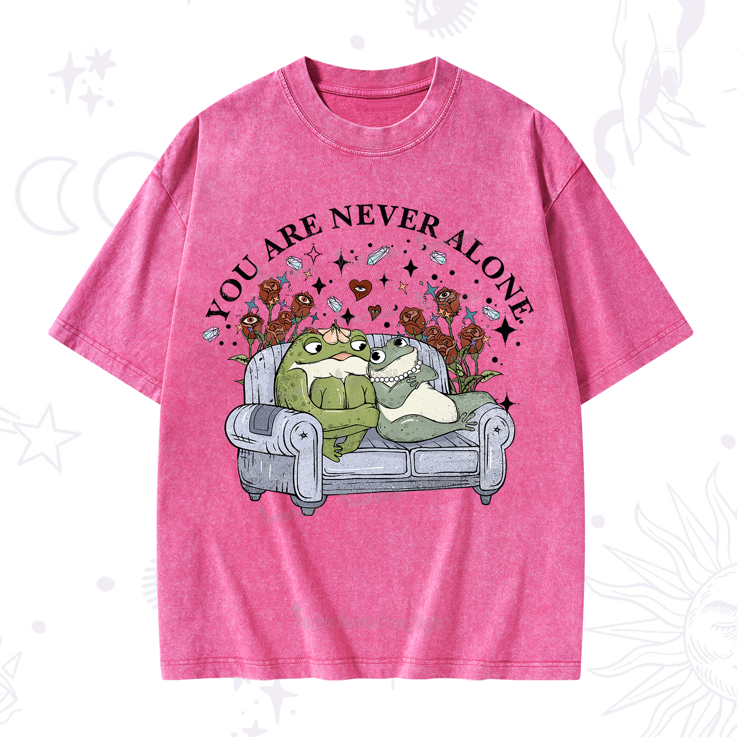 Purplehecate Your Are Never Alone Washed T-Shirt