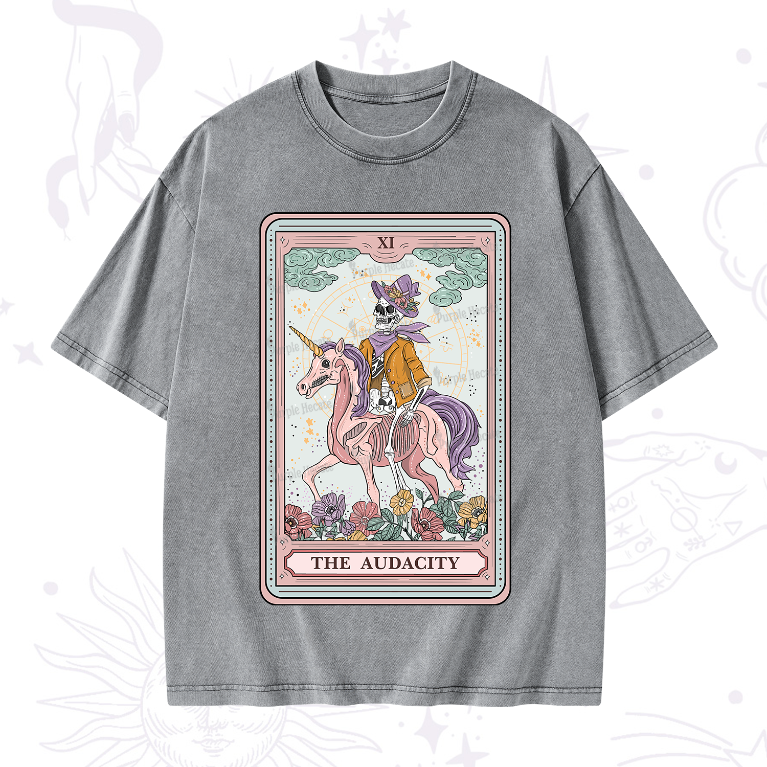 Purplehecate The Audacity Tarot Card Washed T-Shirt
