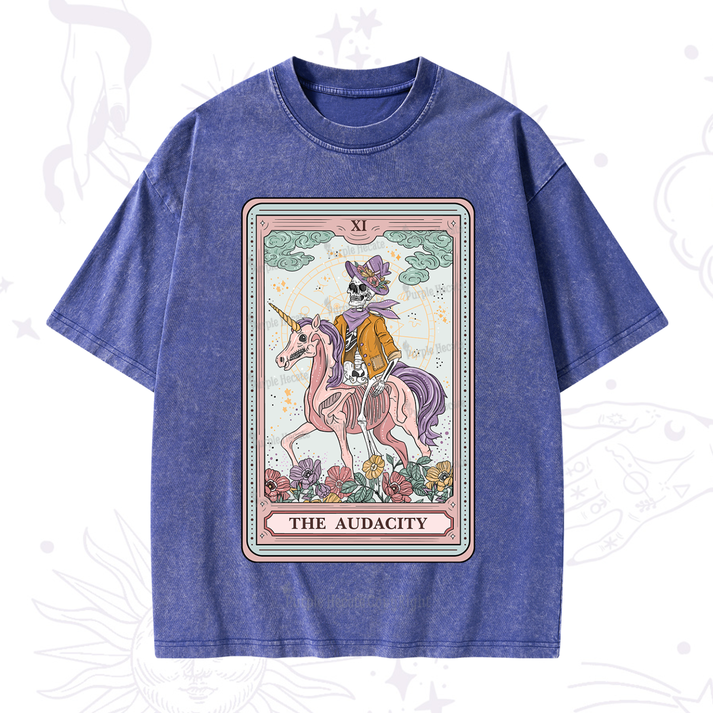 Purplehecate The Audacity Tarot Card Washed T-Shirt