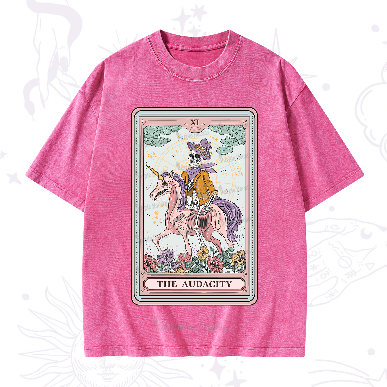 Purplehecate The Audacity Tarot Card Washed T-Shirt
