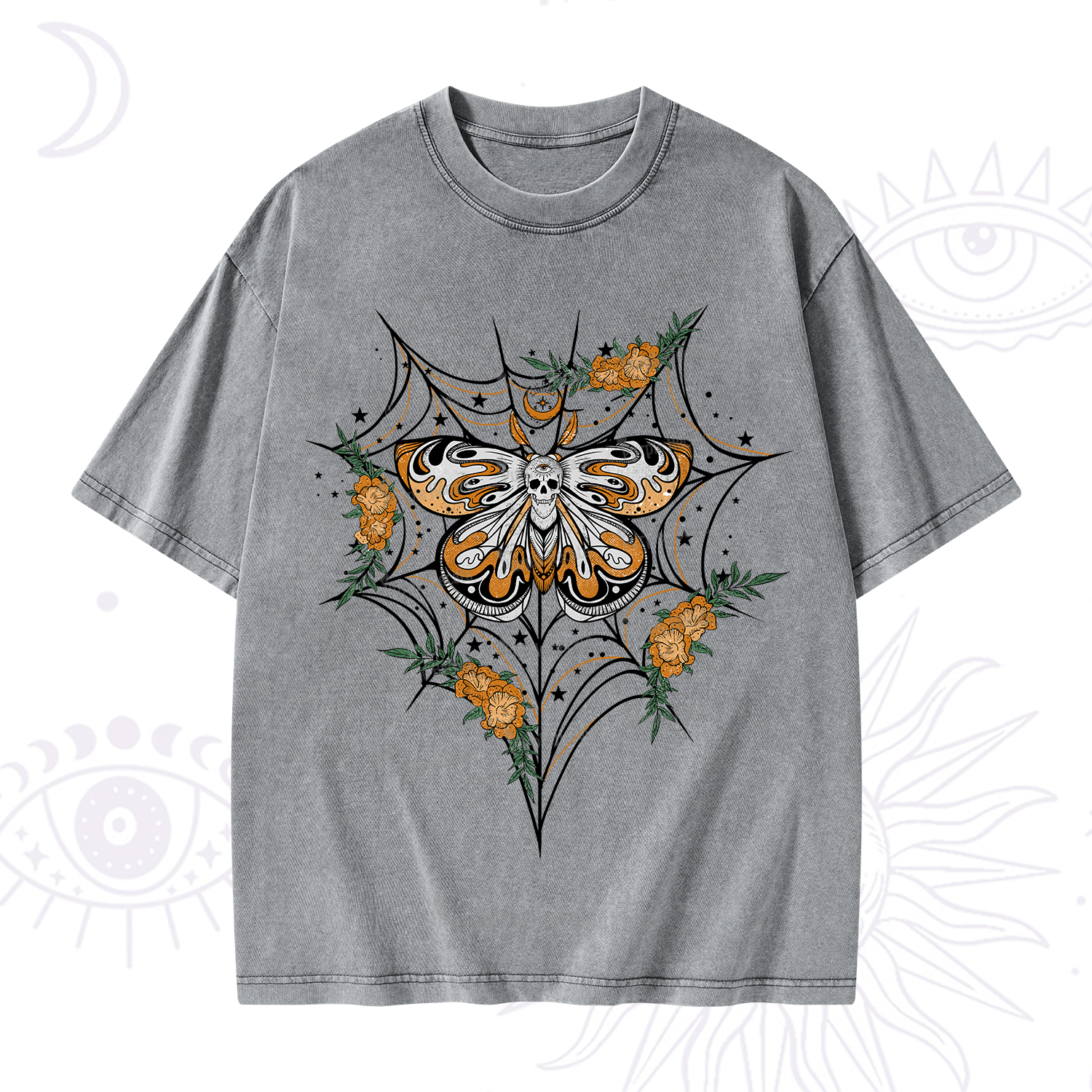 Purplehecate Death Head Moth Washed T-Shirt