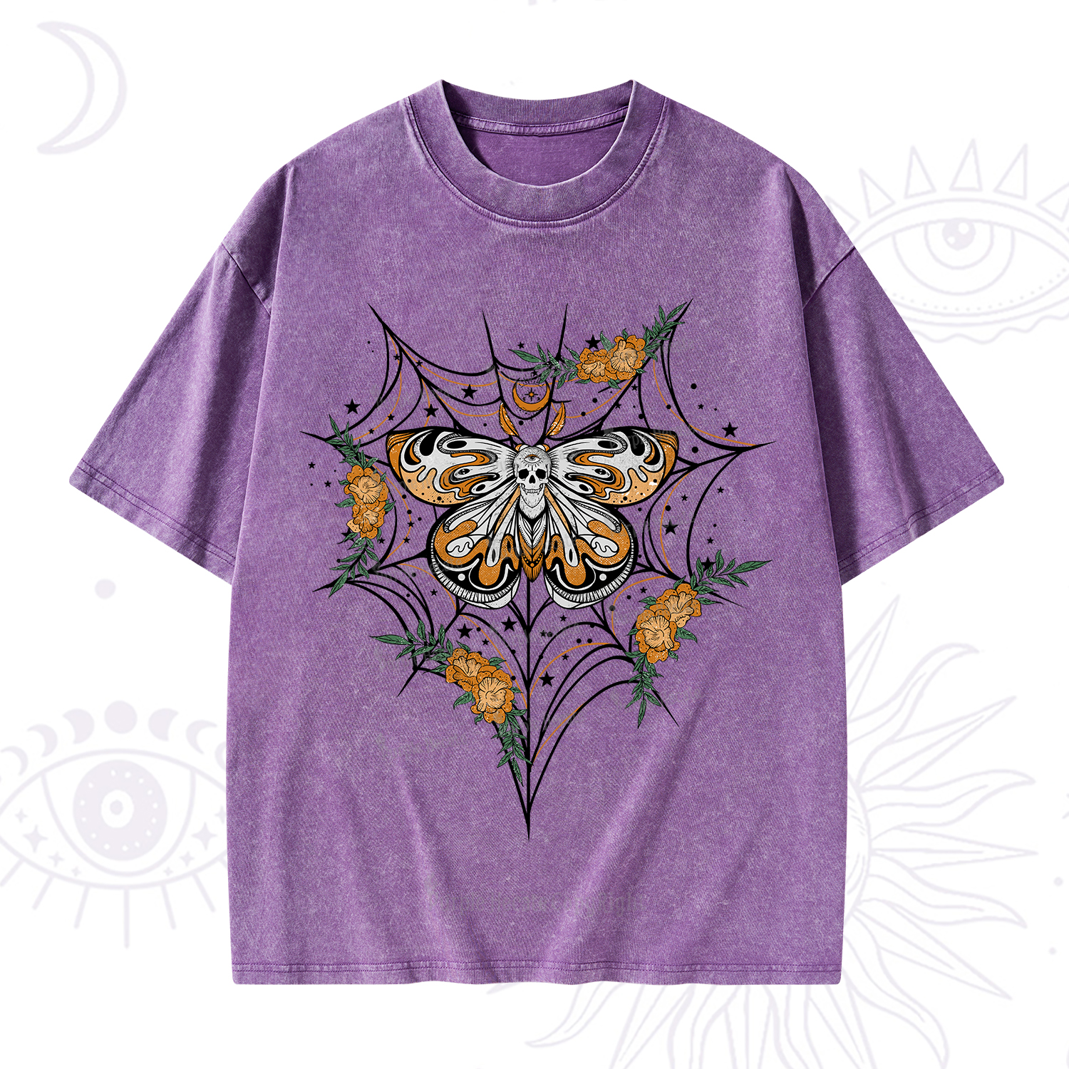 Purplehecate Death Head Moth Washed T-Shirt