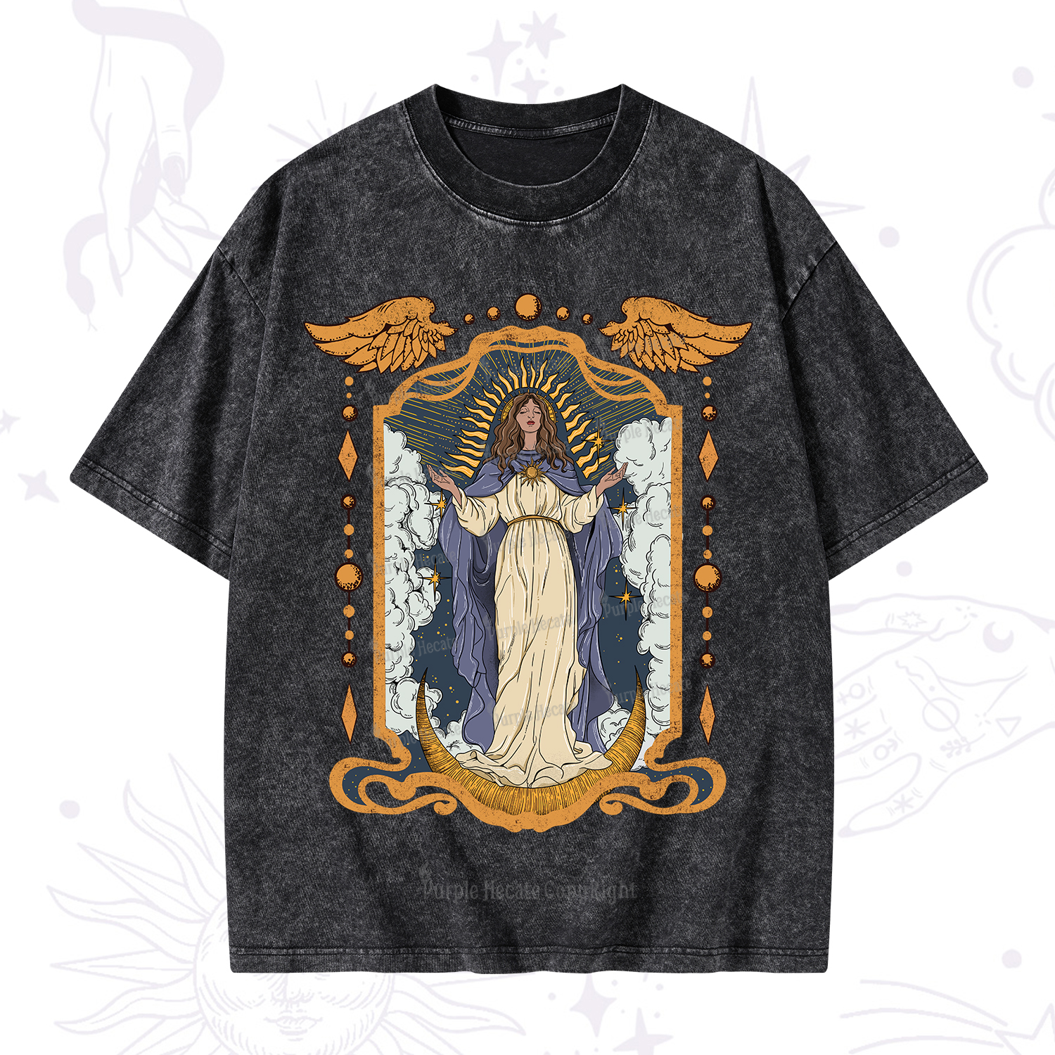 Purplehecate Holy Guardian Washed T-Shirt