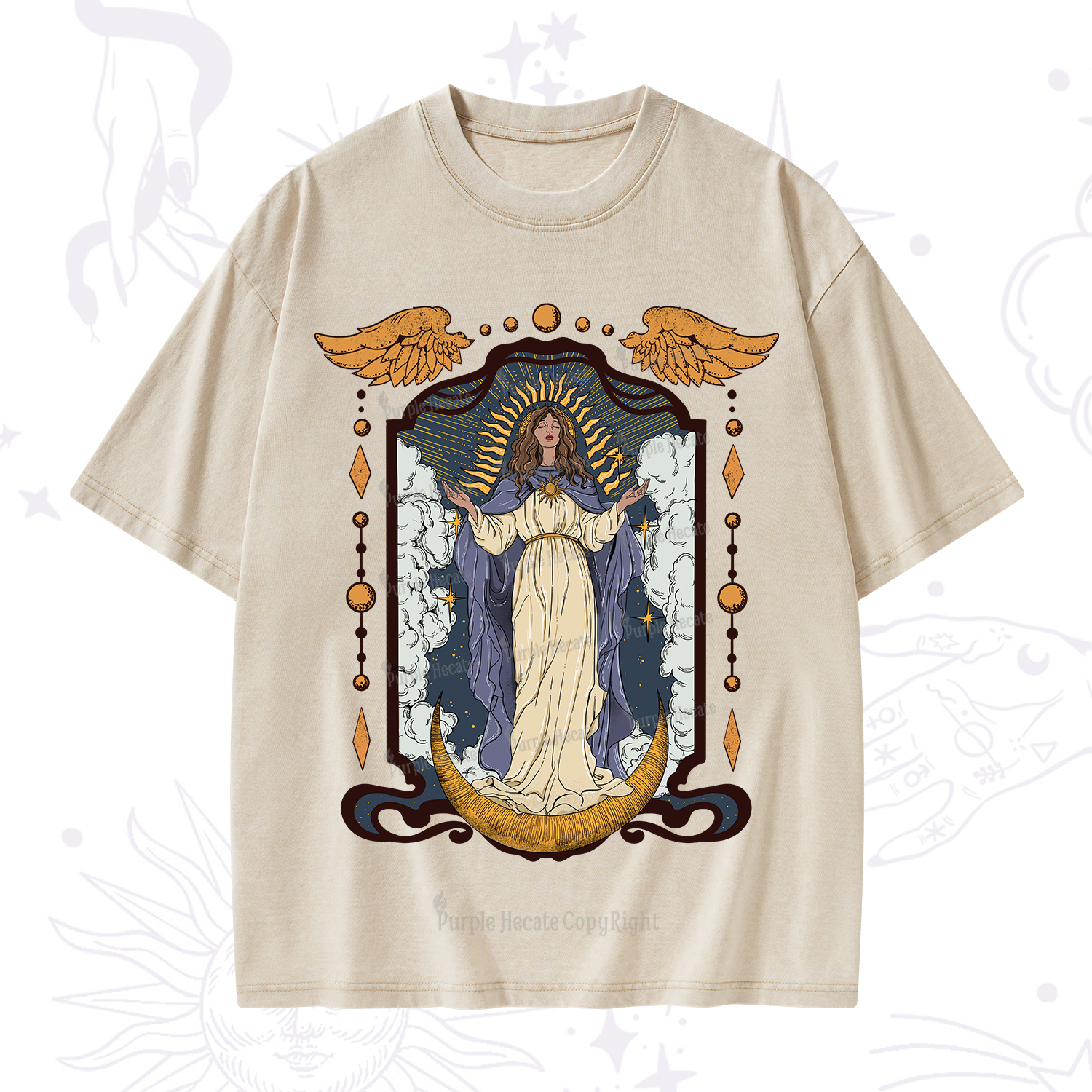 Purplehecate Holy Guardian Washed T-Shirt