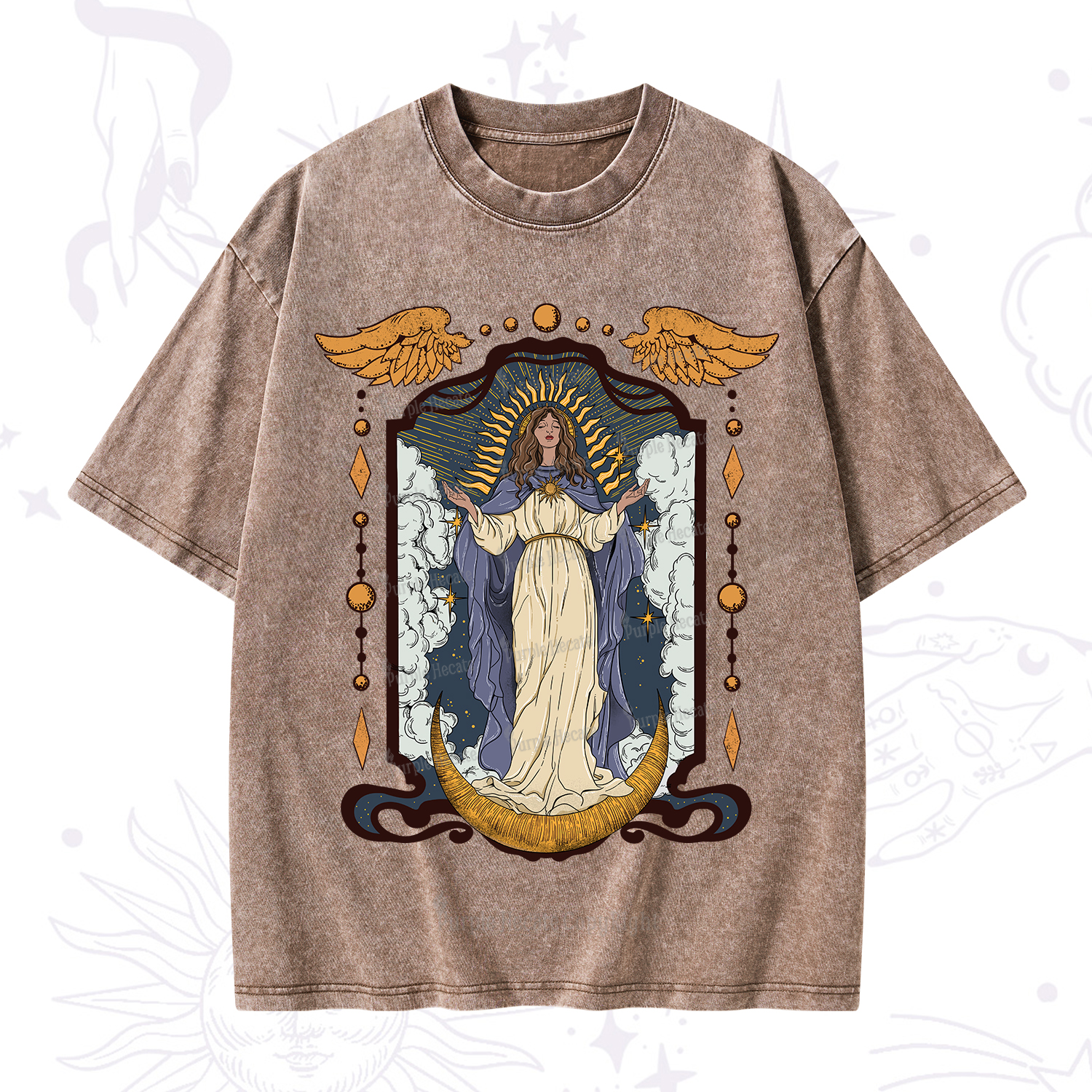 Purplehecate Holy Guardian Washed T-Shirt