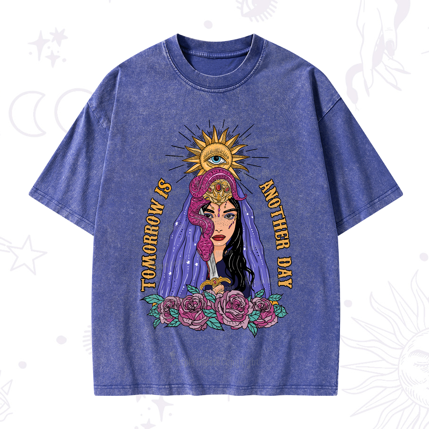 Purplehecate Prophetic Eye Witch Washed T-Shirt