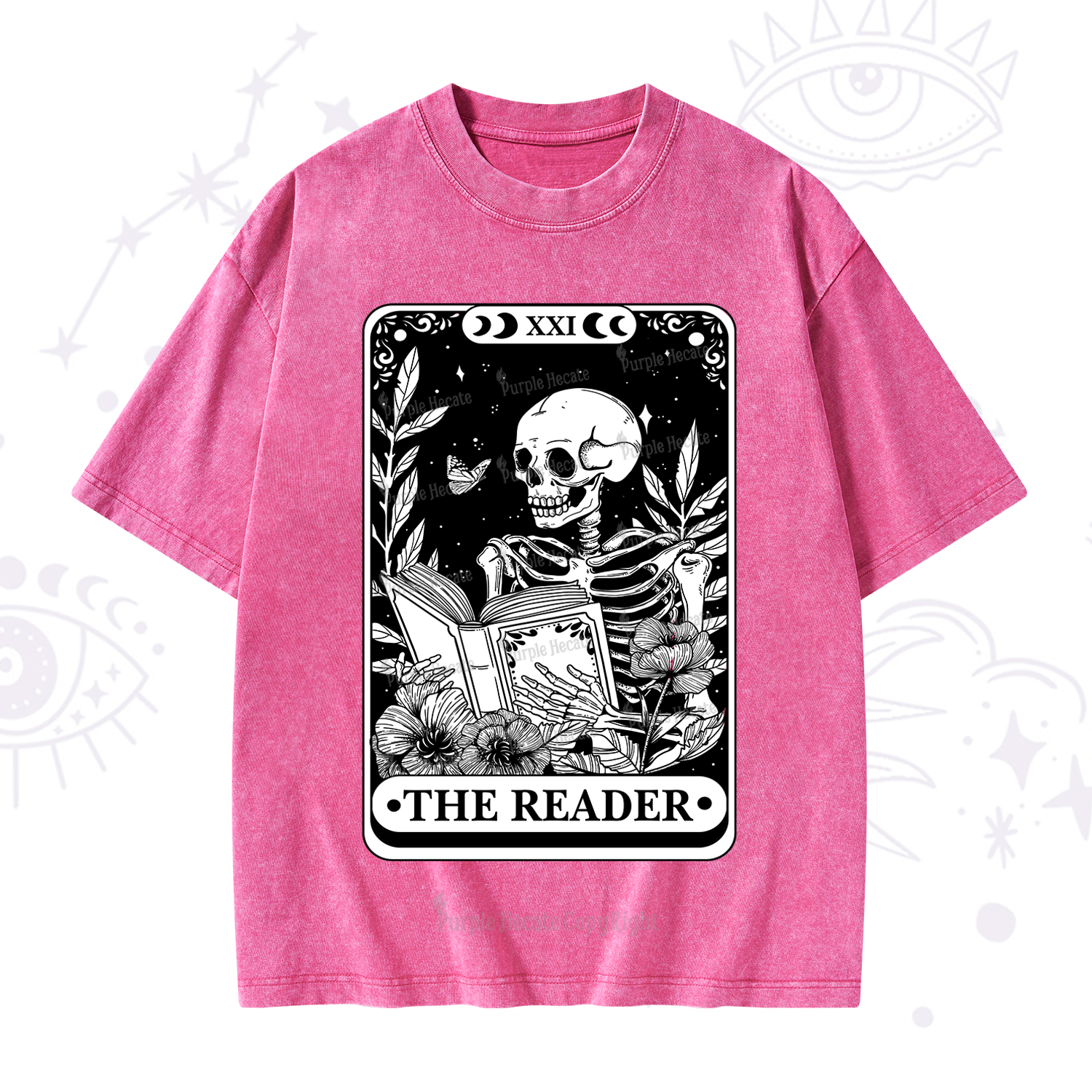 Purplehecate The Reader Tarot Card Washed T-Shirt