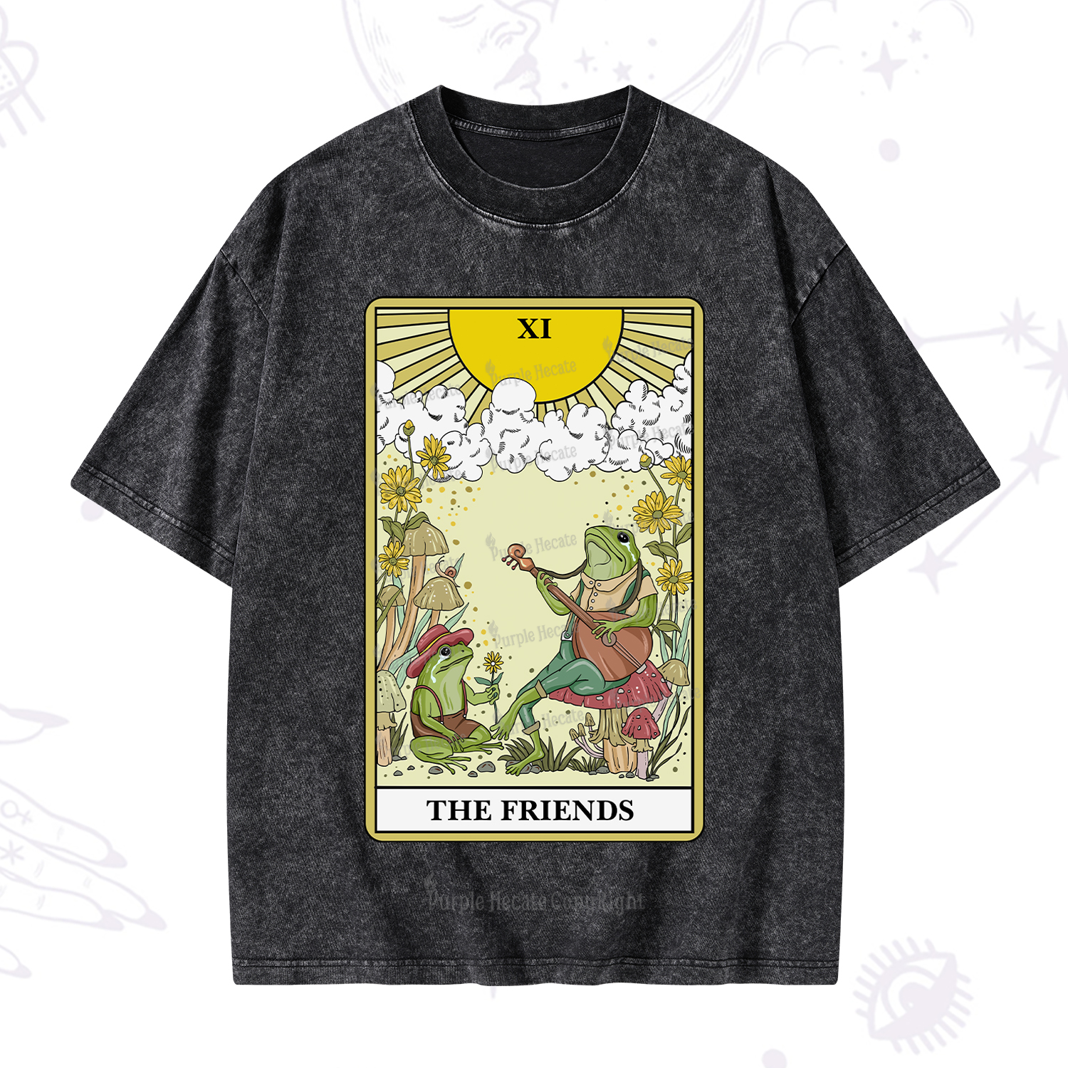 Purplehecate The Friends Tarot Card Washed T-Shirt