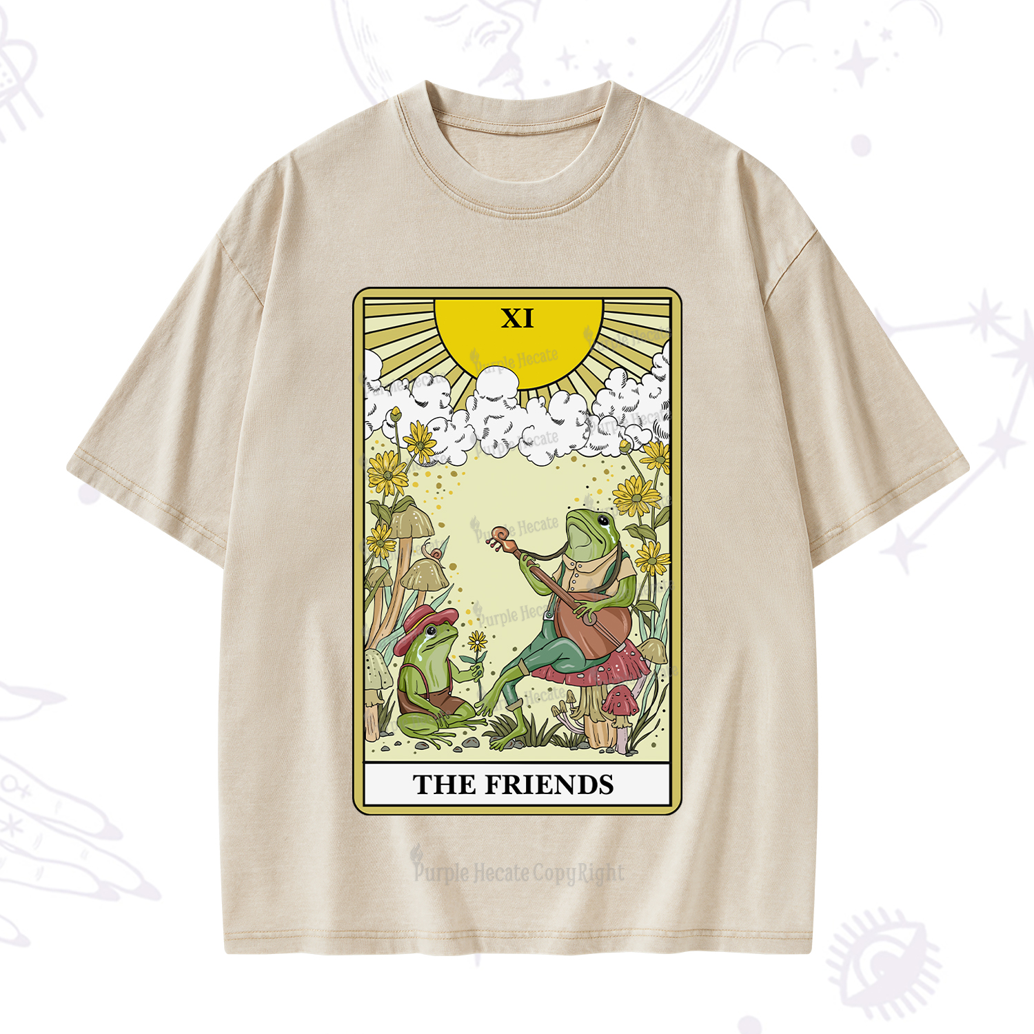Purplehecate The Friends Tarot Card Washed T-Shirt