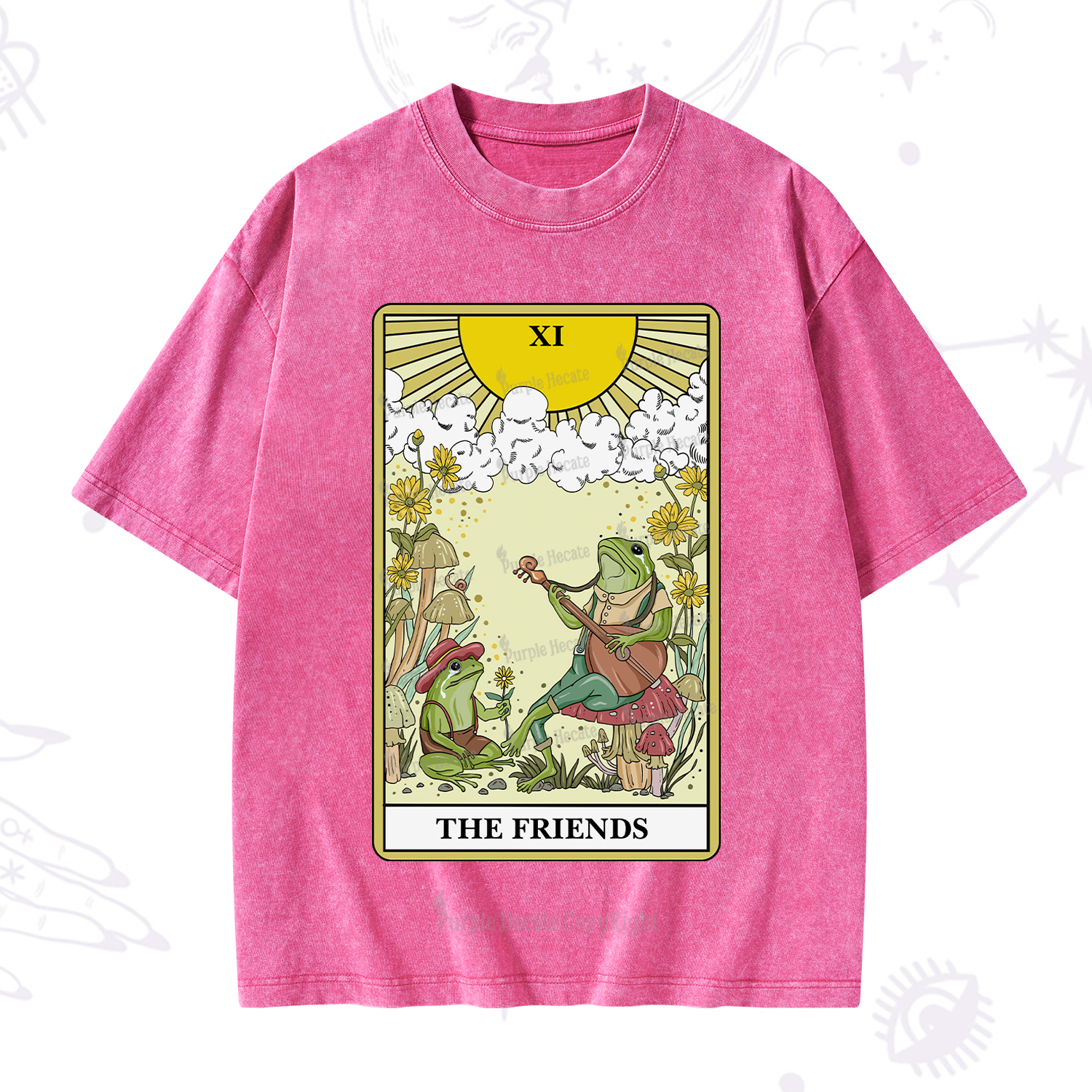 Purplehecate The Friends Tarot Card Washed T-Shirt