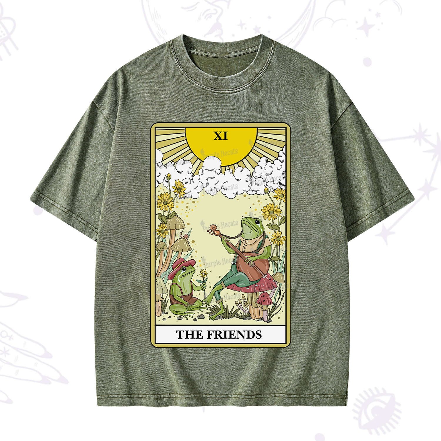 Purplehecate The Friends Tarot Card Washed T-Shirt