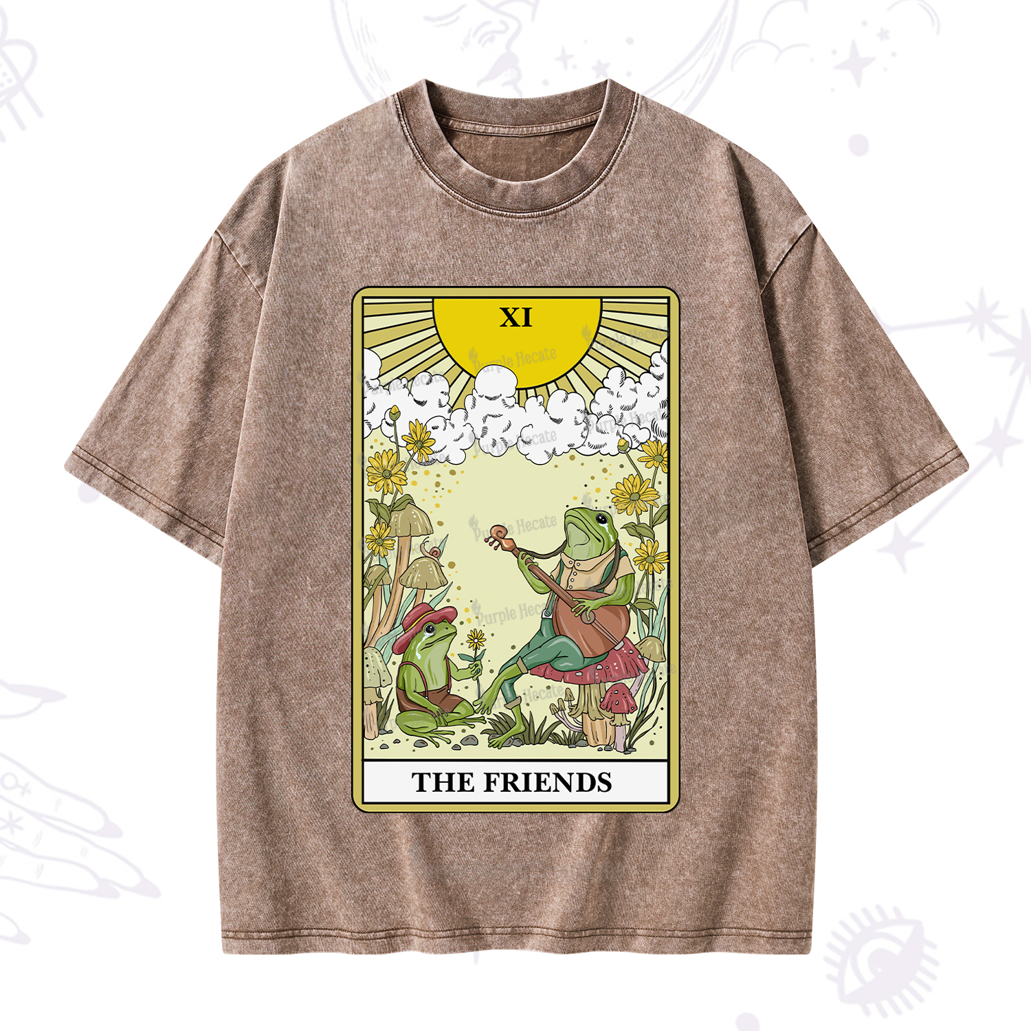 Purplehecate The Friends Tarot Card Washed T-Shirt