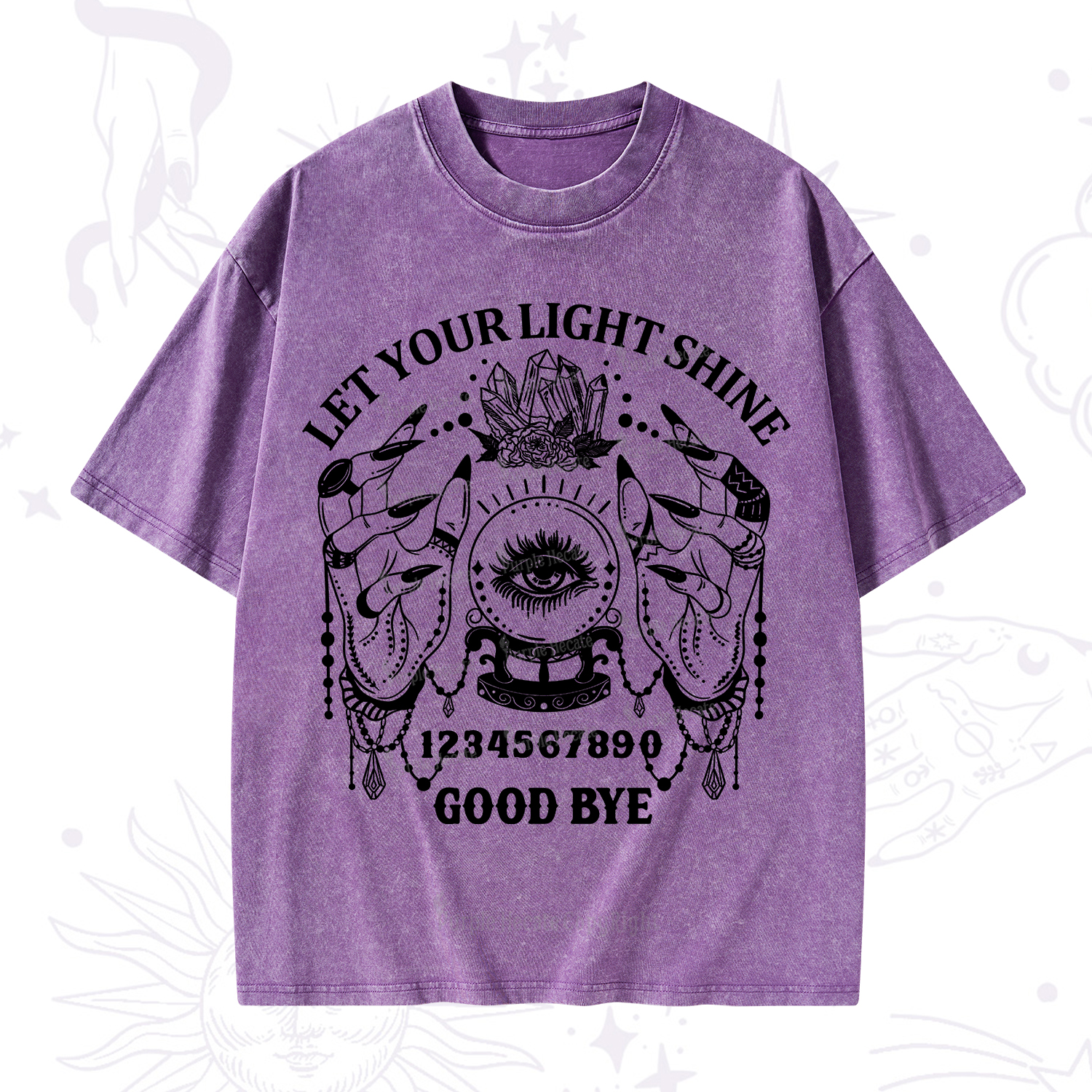 Purplehecate Let Your Light Shine Washed T-Shirt
