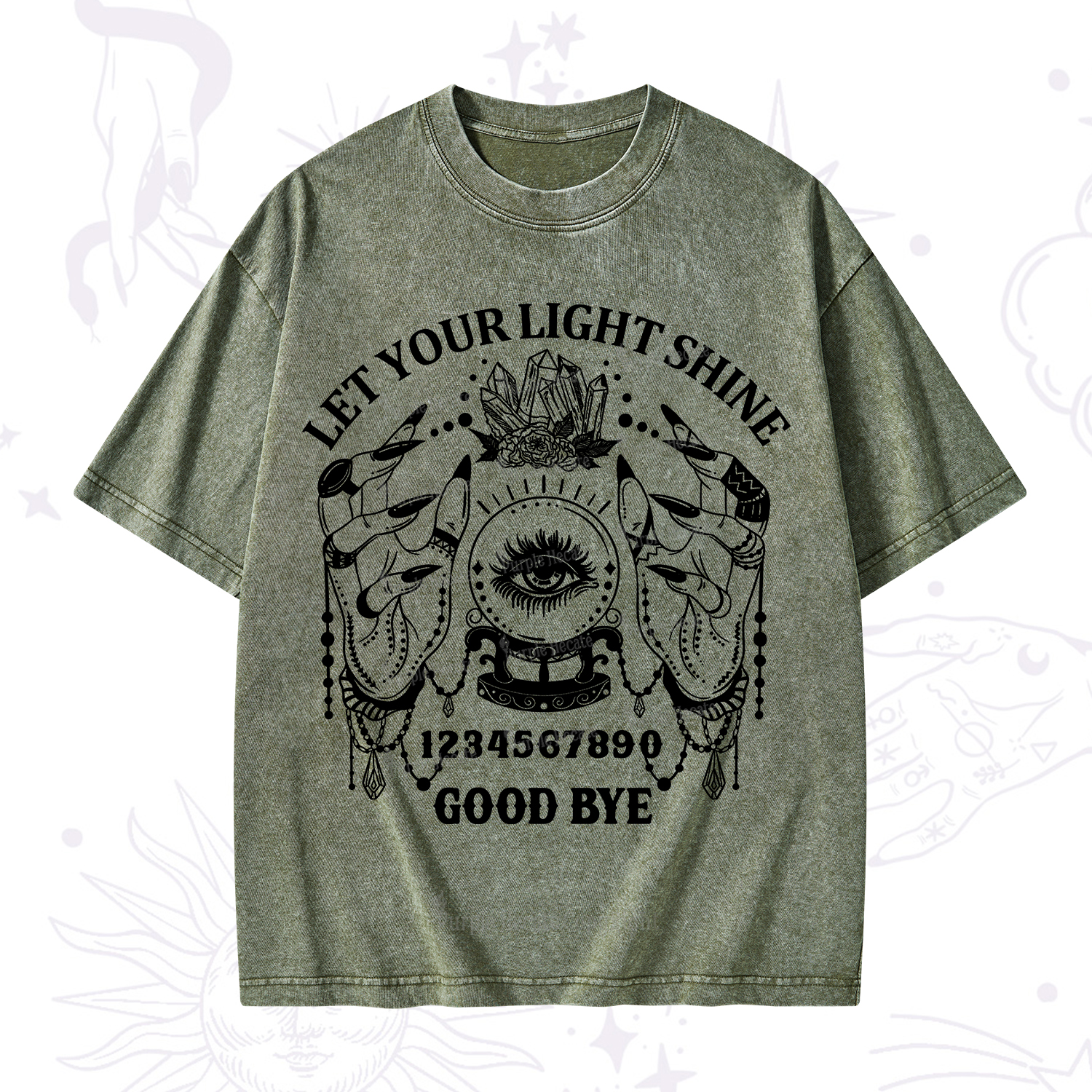 Purplehecate Let Your Light Shine Washed T-Shirt
