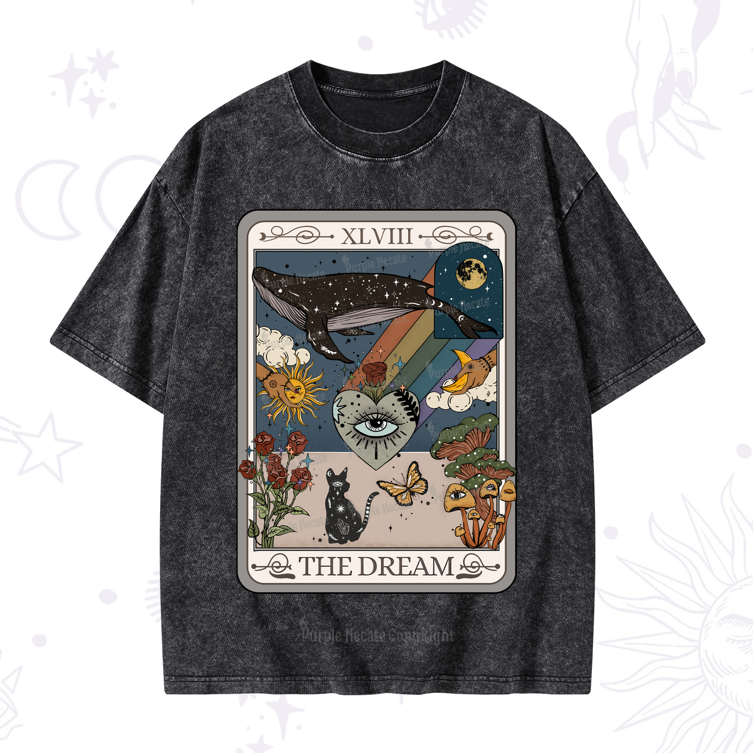 Purplehecate The Dream Tarot Washed T-Shirt