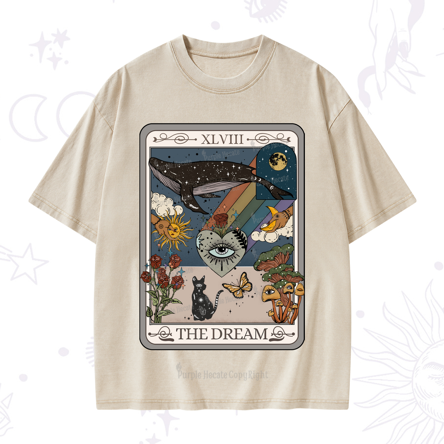 Purplehecate The Dream Tarot Washed T-Shirt