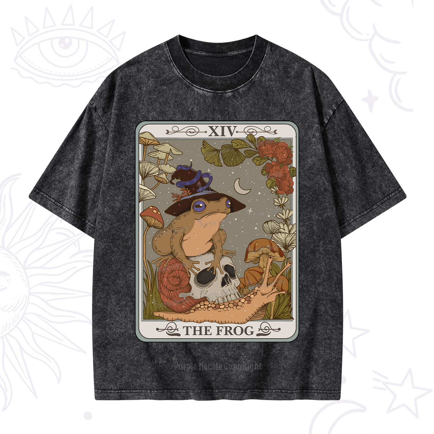 Purplehecate The Frog Tarot Washed T-Shirt