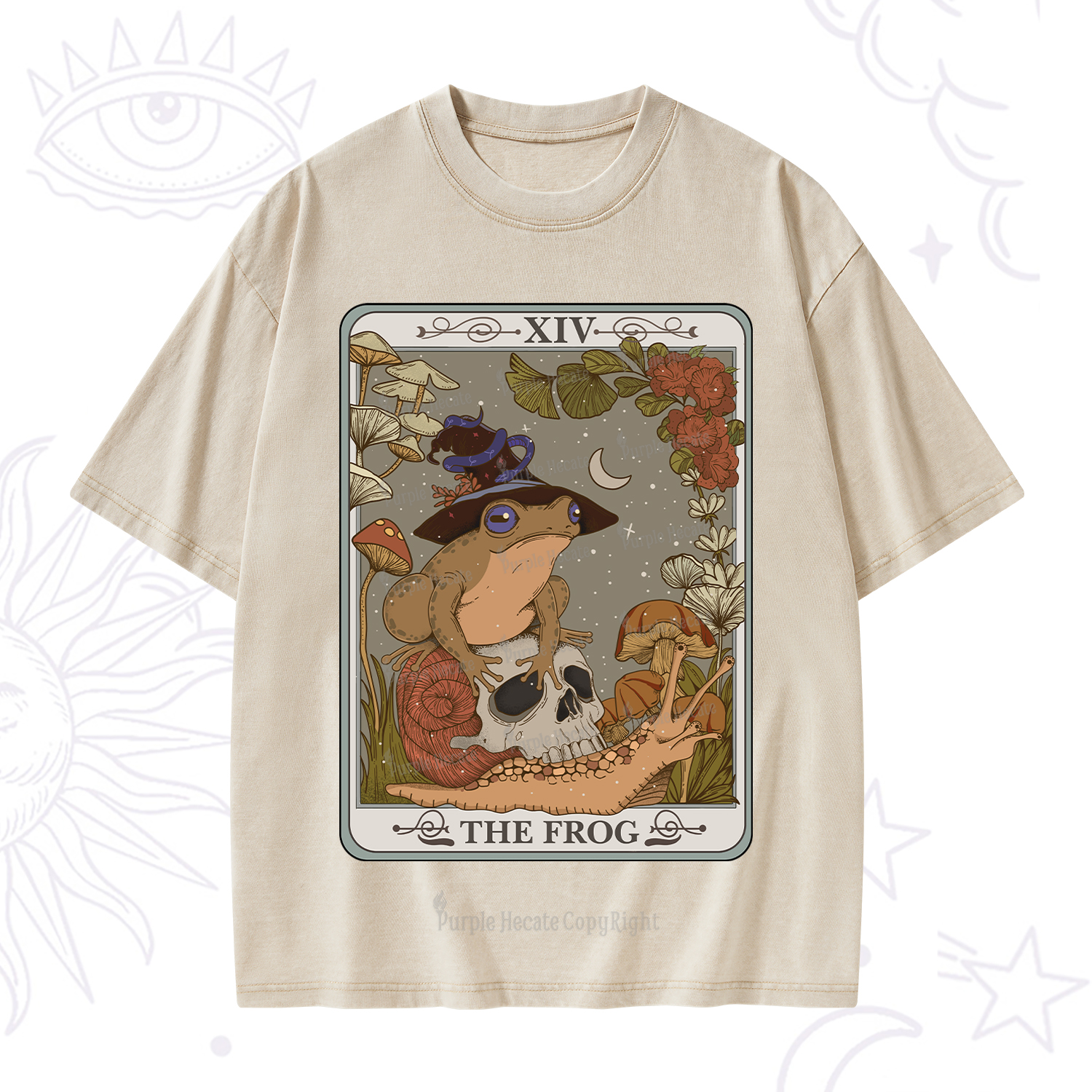 Purplehecate The Frog Tarot Washed T-Shirt