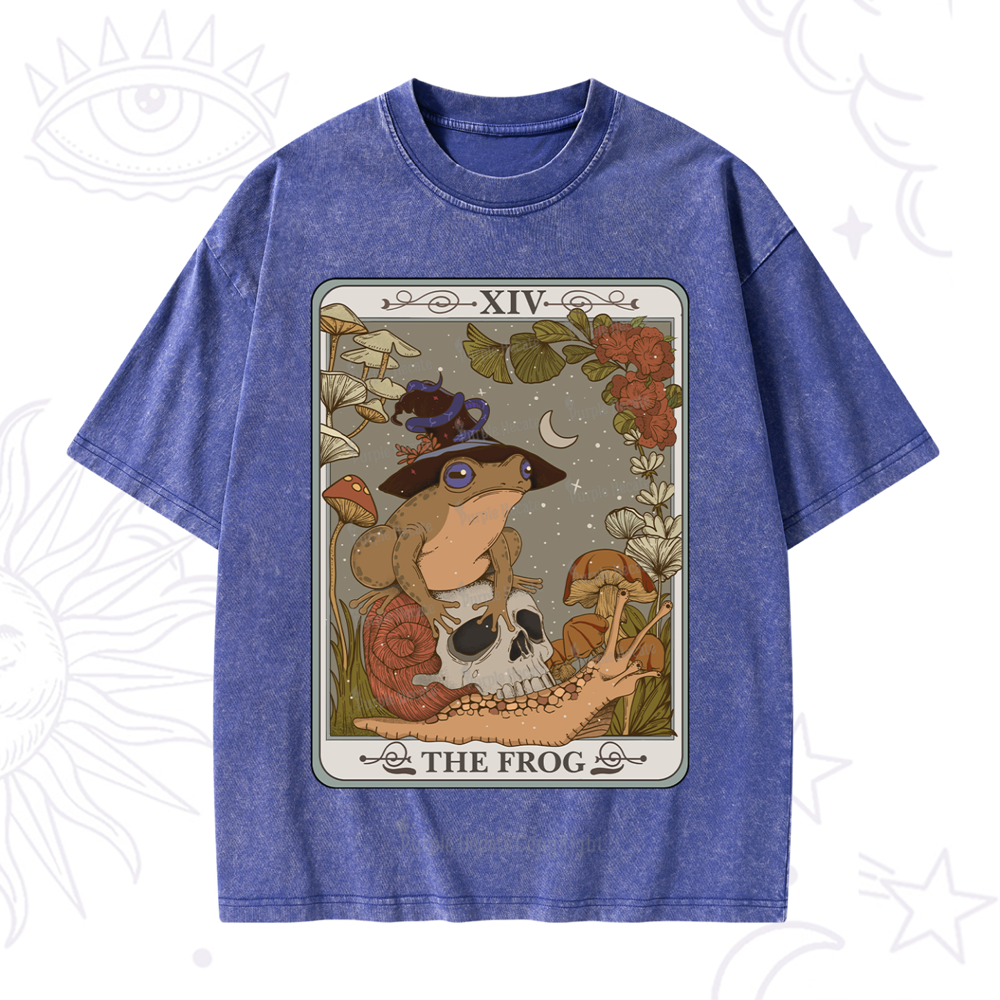Purplehecate The Frog Tarot Washed T-Shirt