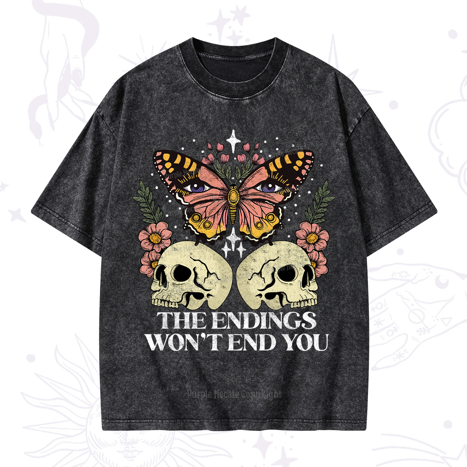Purplehecate The Endings Won't End You Washed T-Shirt