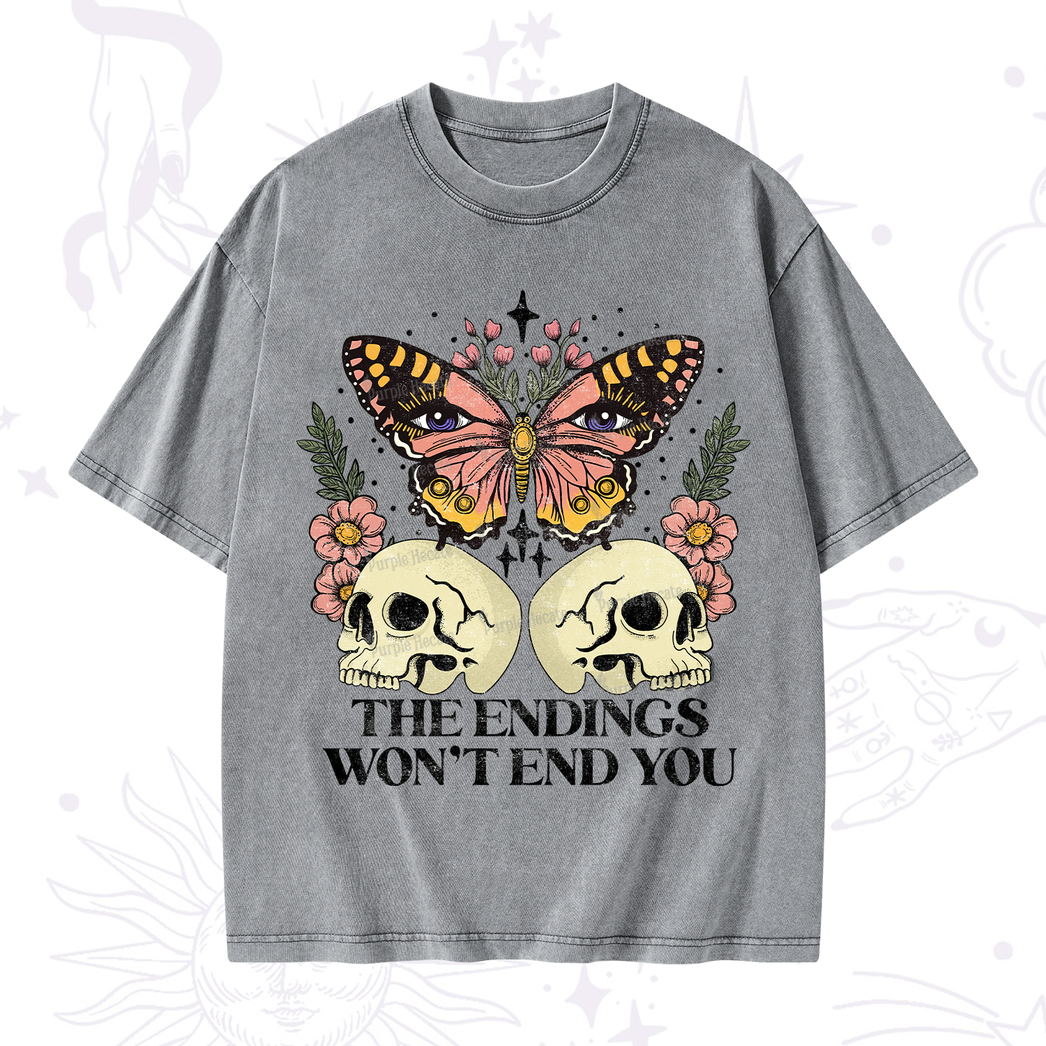 Purplehecate The Endings Won't End You Washed T-Shirt