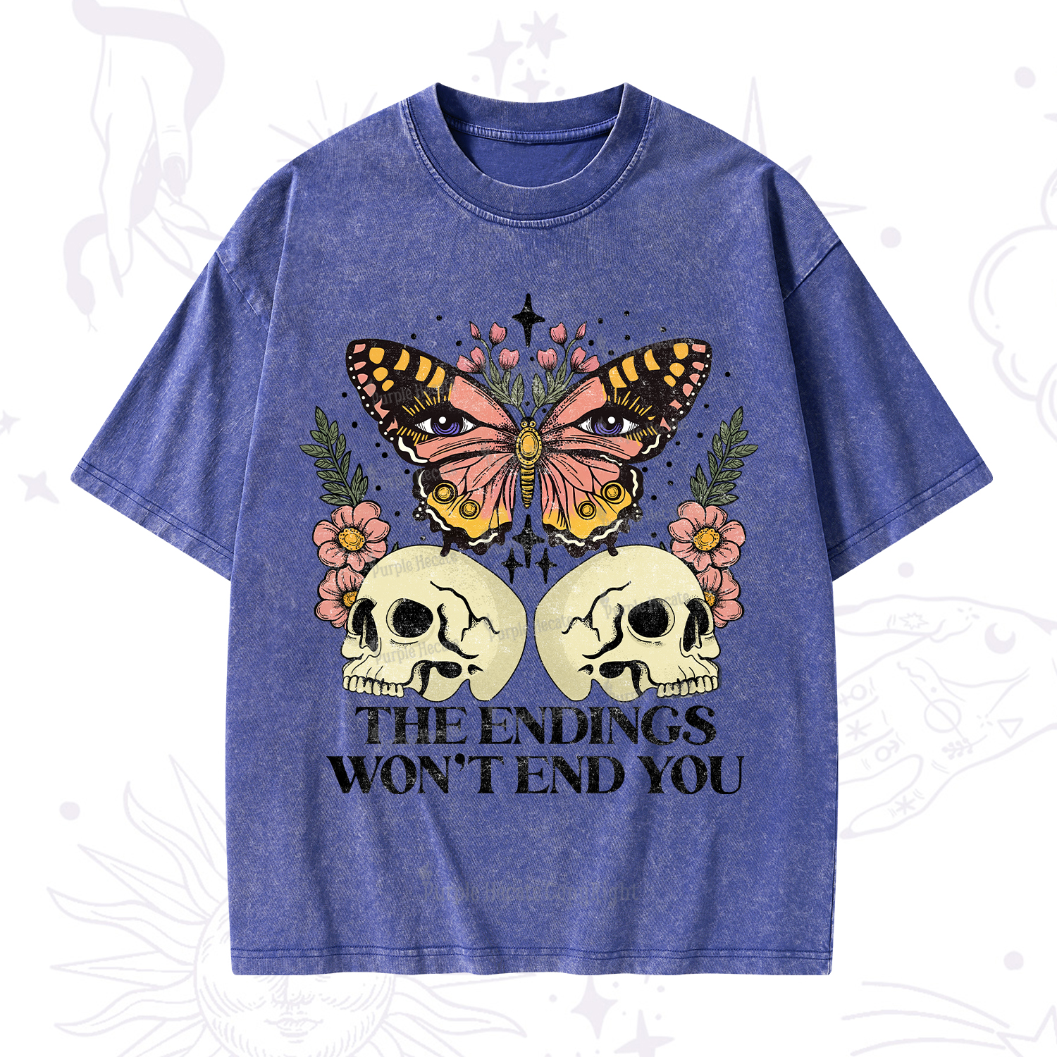 Purplehecate The Endings Won't End You Washed T-Shirt