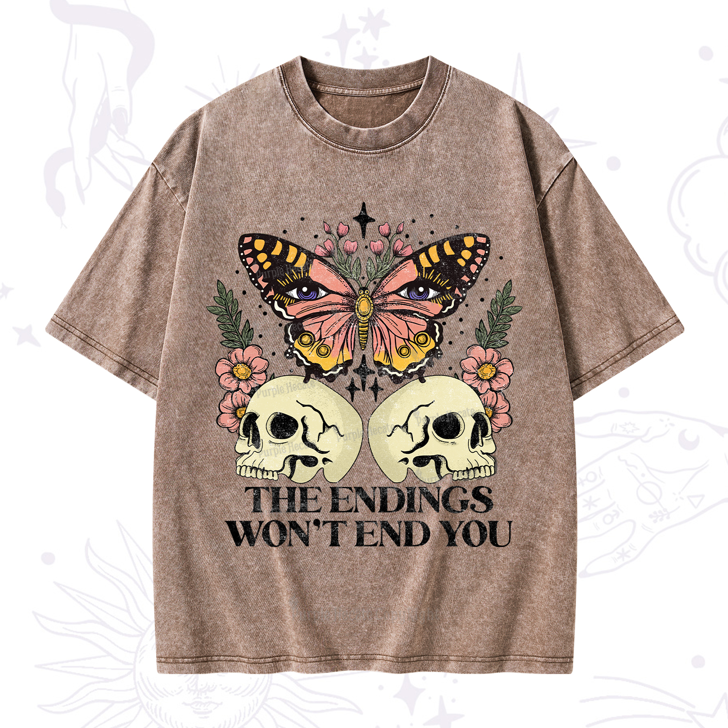 Purplehecate The Endings Won't End You Washed T-Shirt