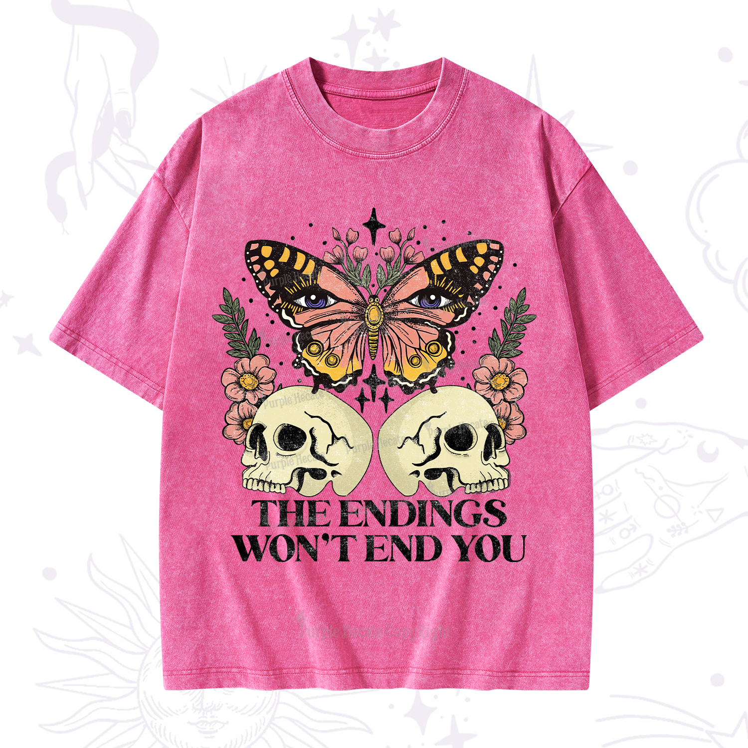 Purplehecate The Endings Won't End You Washed T-Shirt