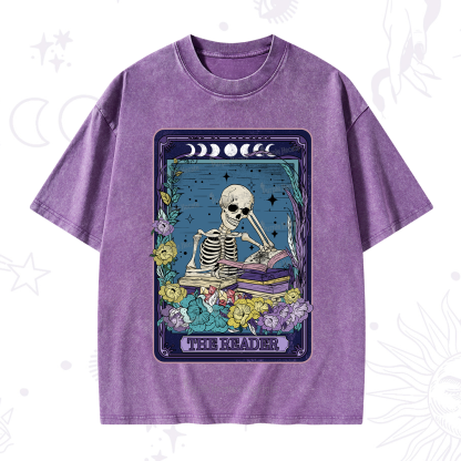 Purplehecate The Reader Tarot Card Washed T-Shirt