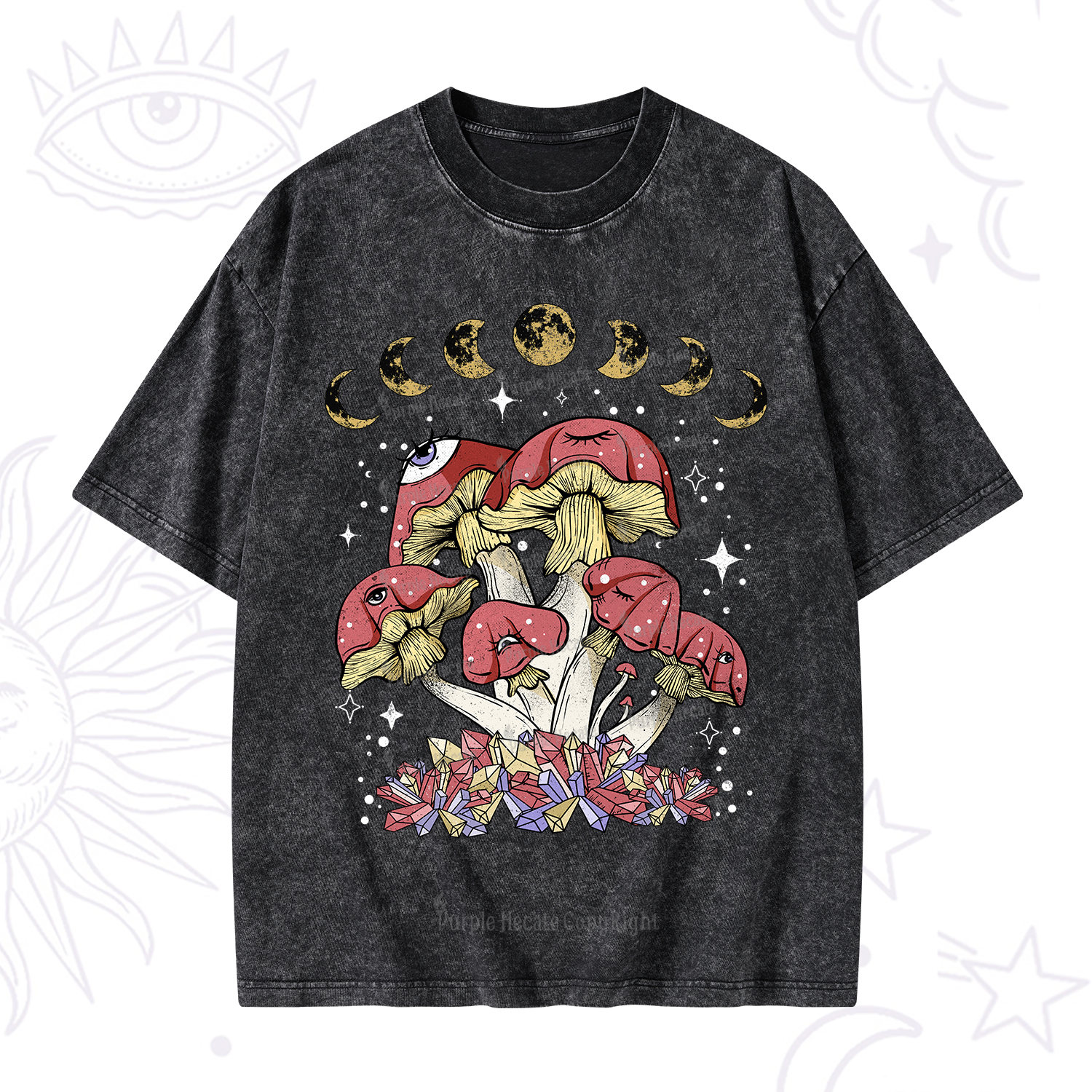 Purplehecate Magic Mushroom Washed T-Shirt