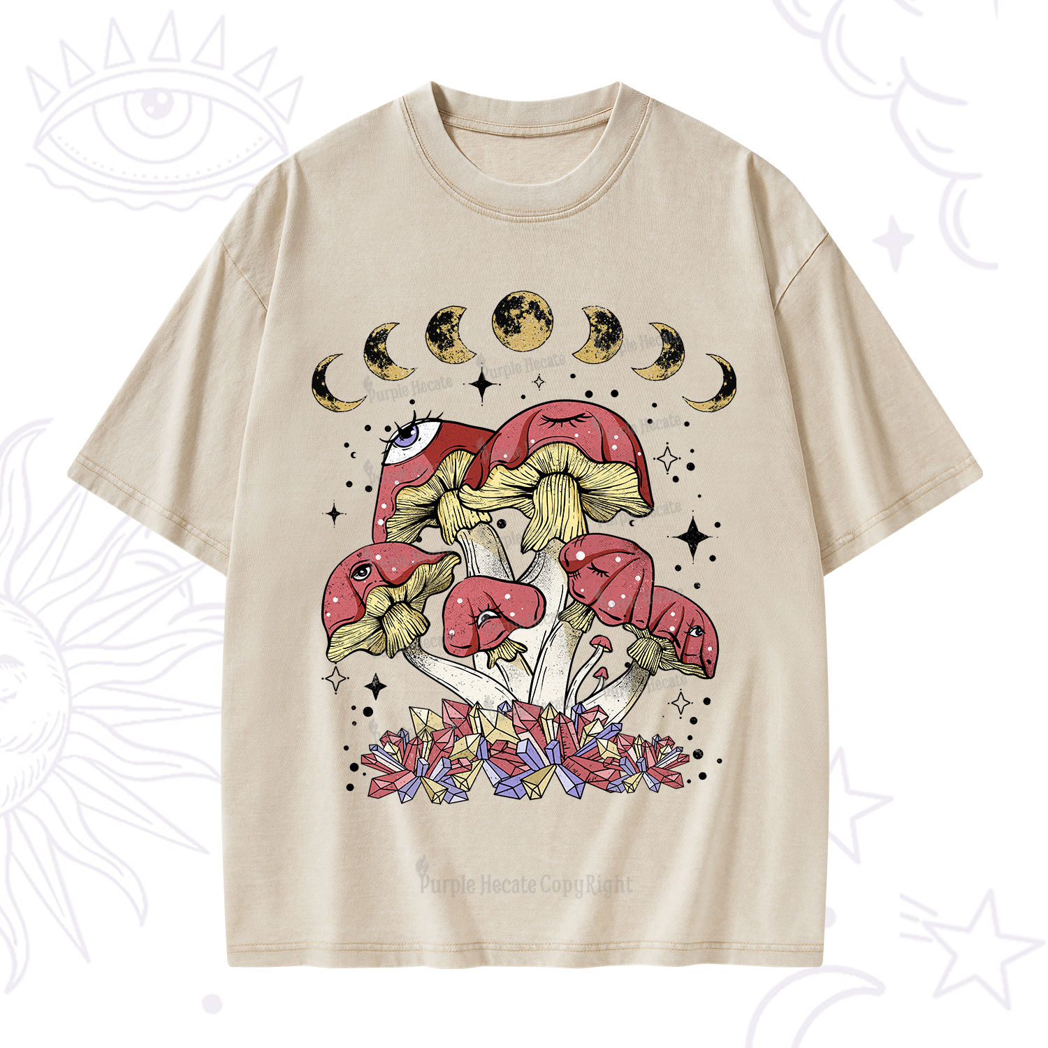 Purplehecate Magic Mushroom Washed T-Shirt