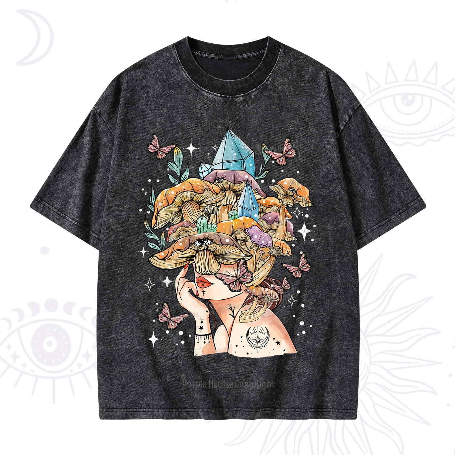 Purplehecate Crystal Goddess Washed T-Shirt