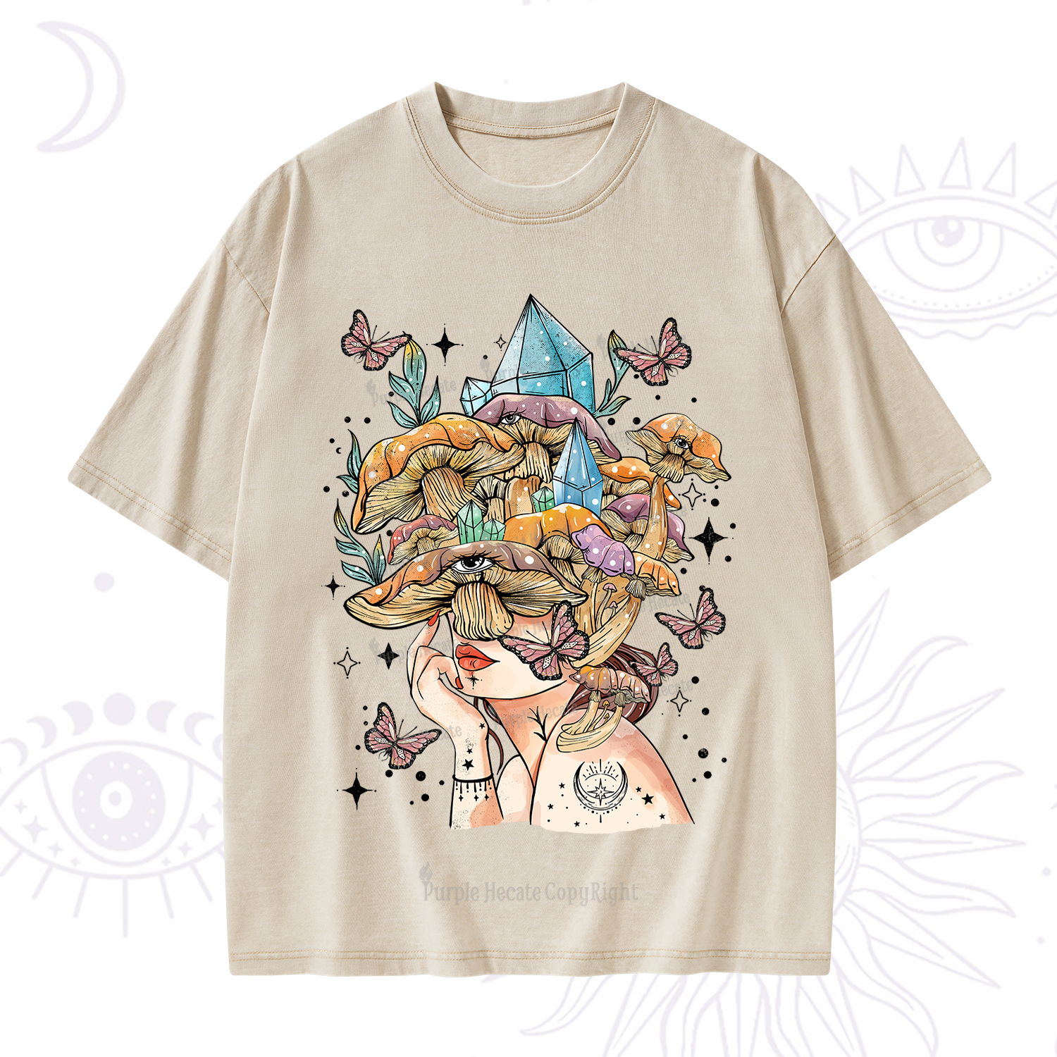 Purplehecate Crystal Goddess Washed T-Shirt