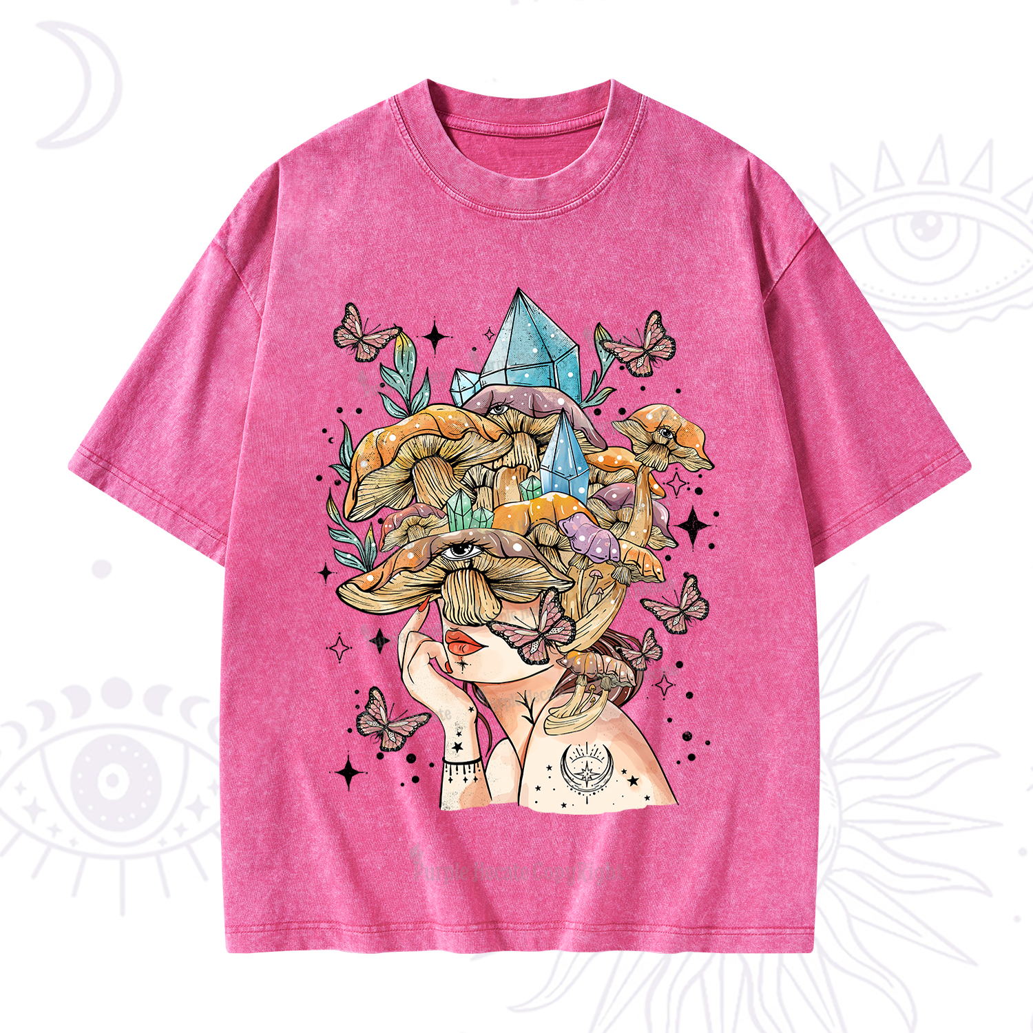 Purplehecate Crystal Goddess Washed T-Shirt