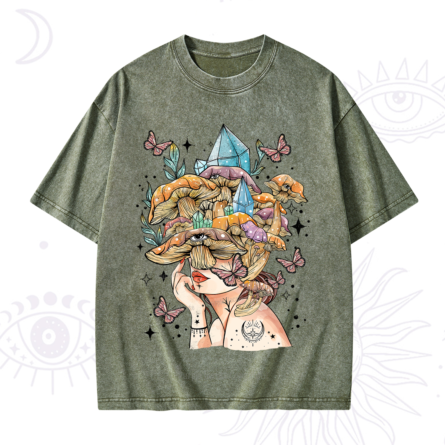Purplehecate Crystal Goddess Washed T-Shirt