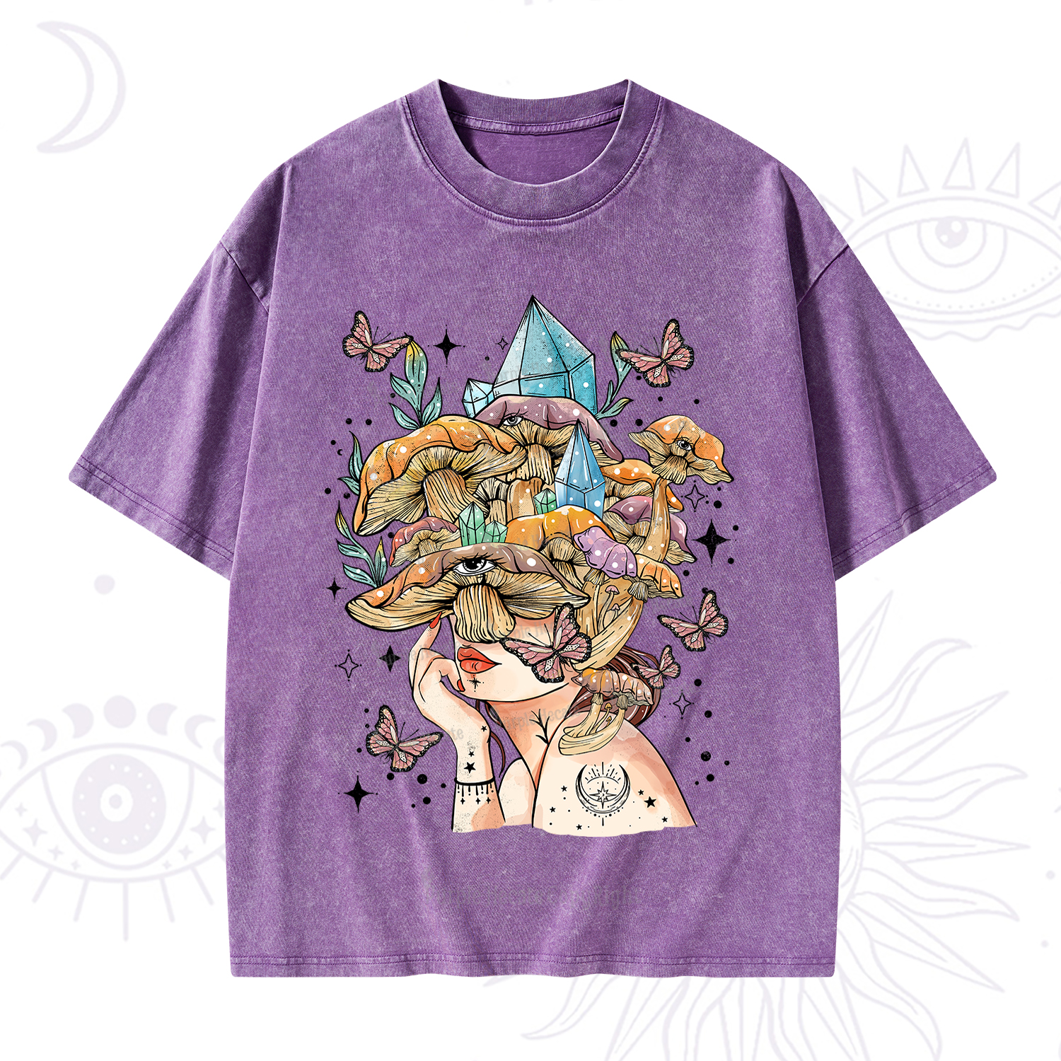 Purplehecate Crystal Goddess Washed T-Shirt